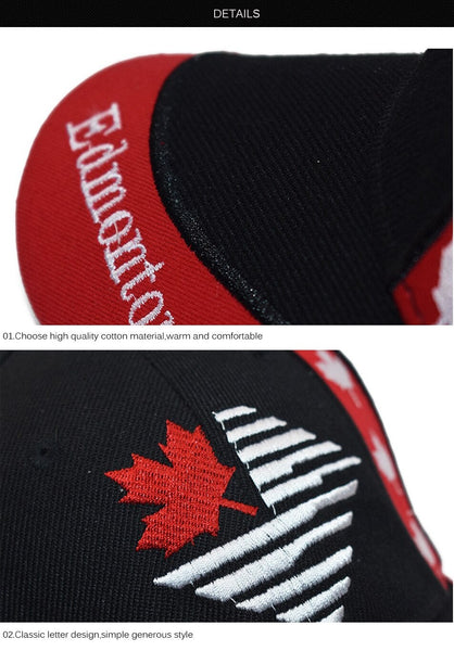 Black White Canada Leaf Baseball Caps Autumn Winter Streetwear Snapback Hip Hop Dad Hats For Women - SolaceConnect.com