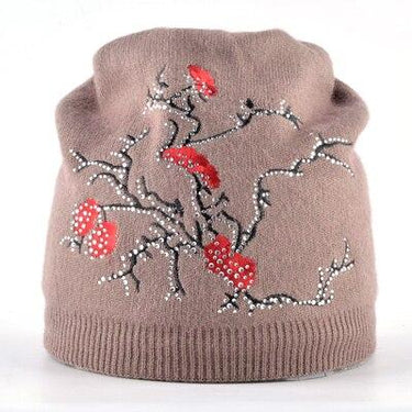 Autumn Winter Knitted Cute Flower Rabbit Beanie Cap for Women - SolaceConnect.com