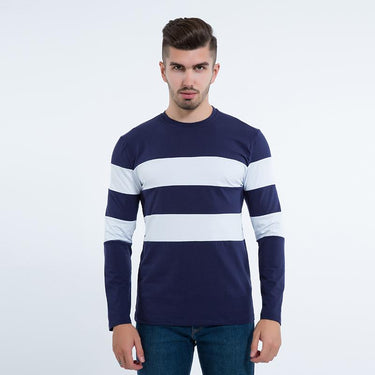 Autumn Winter Long Sleeve O Neck Striped Casual T-Shirt for Men  -  GeraldBlack.com