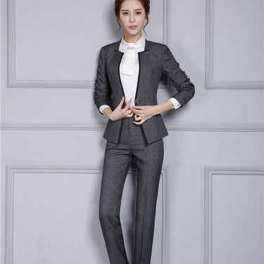 Autumn Winter Professional Pantsuits with Jackets for Office Ladies - SolaceConnect.com