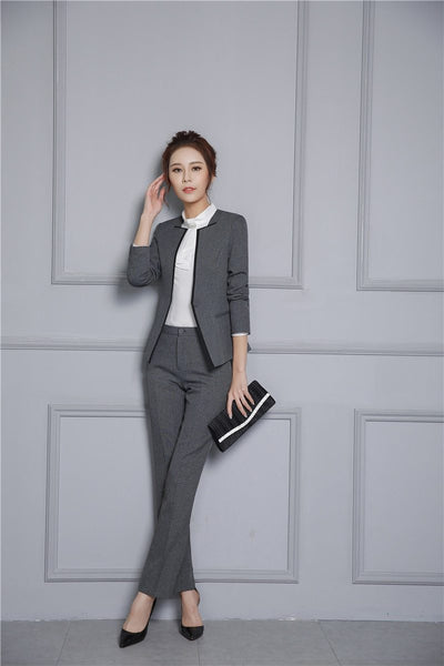 Autumn Winter Professional Pantsuits with Jackets for Office Ladies - SolaceConnect.com
