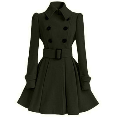 Autumn Winter Slim Vintage Double Breasted Long Jacket for Women - SolaceConnect.com