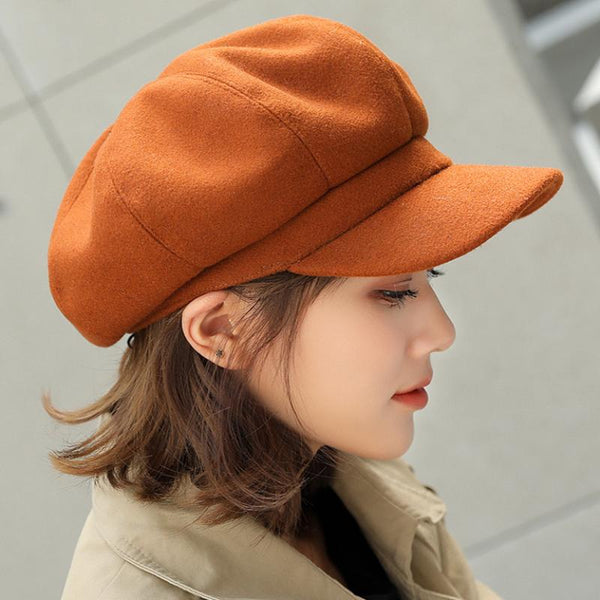 Autumn Winter Unisex Woolen Hats with Solid Plain Octagonal Pattern  -  GeraldBlack.com