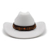 Autumn Winter Western Cowboy 8CM Curved Brim Cowgirl Jazz Vintage Cloche Church Caps  -  GeraldBlack.com