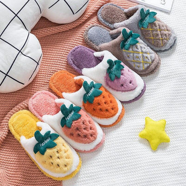 Autumn And Winter Cotton Slippers Women Indoor Shoes Cute Home Warm Home Fruit Non-Slip Dormitory - SolaceConnect.com