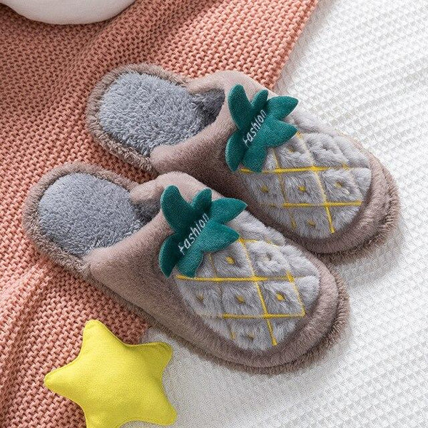 Autumn And Winter Cotton Slippers Women Indoor Shoes Cute Home Warm Home Fruit Non-Slip Dormitory - SolaceConnect.com