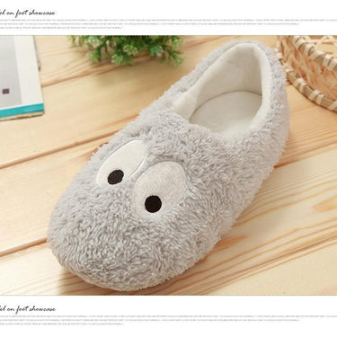 Autumn Winter Women Home Slippers Soft Soled Cotton Flat Shoes Womens Lovely Large Eyes - SolaceConnect.com