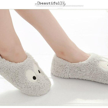 Autumn Winter Women Home Slippers Soft Soled Cotton Flat Shoes Womens Lovely Large Eyes - SolaceConnect.com