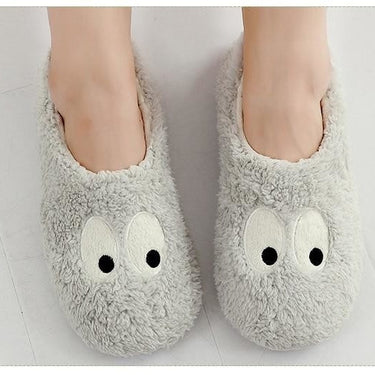Autumn Winter Women's Lovely Large Eyes Soft Soled Cotton Flat Home Slippers  -  GeraldBlack.com