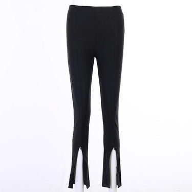 Autumn Women's Black Split High Waist Flare Pants Trousers for Office Lady - SolaceConnect.com