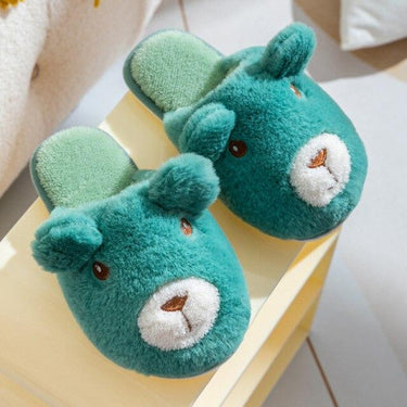 Cartoon Slippers Women Autumn And Winter Cute Warm Non-Slip Cotton Slippers Confinement Shoes Home - SolaceConnect.com