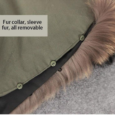 Autumn natural real raccoon fur collar Parkas Casual coat Flared sleeve cloak cotton jacket - SolaceConnect.com