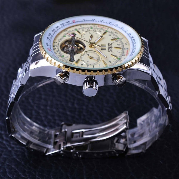 Aviator Series Military Scale Yellow Dial Tourbillon Design Men's Watches - SolaceConnect.com
