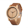Bamboo Wooden Casual Leather Strap Quartz Watches for Men and Women - SolaceConnect.com
