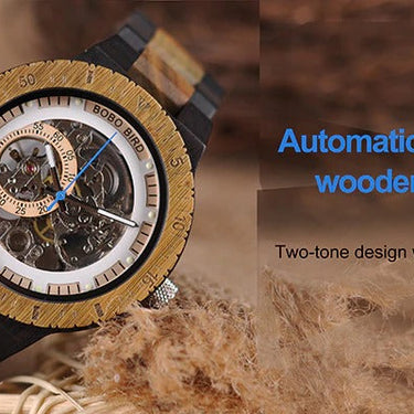 Bamboo Wooden Casual Round Watches with Leather Strap for Men  -  GeraldBlack.com