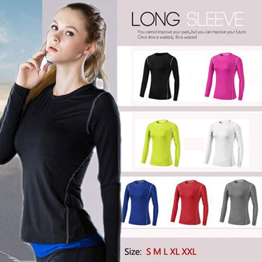 Base Layer Long Sleeves Quick Dry Fitness Sports T-Shirt for Women - SolaceConnect.com