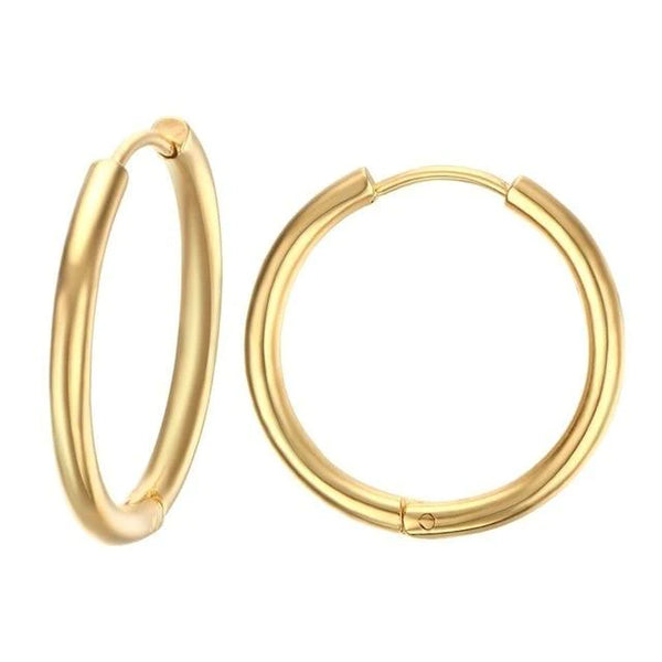 Basic Stainless Steel Round Circle Loop Hoop Earrings for Unisex - SolaceConnect.com