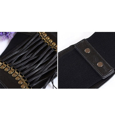 Belts for Women Elastic Wide Female Belt Fashion Tassel Belts for Dress Accessory  -  GeraldBlack.com
