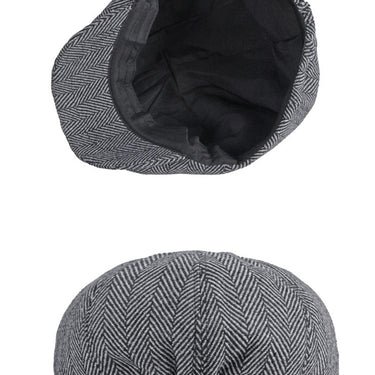 Beret Cap For Men Women British Style Octagonal Hat Black Tweed Berets Peaked Cap Classic boina masculina  -  GeraldBlack.com