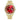 Big Diamond Red Mens Watches 18K Gold Watch Men Stainless Steel Link Analog Best Quartz Wristwatch  -  GeraldBlack.com