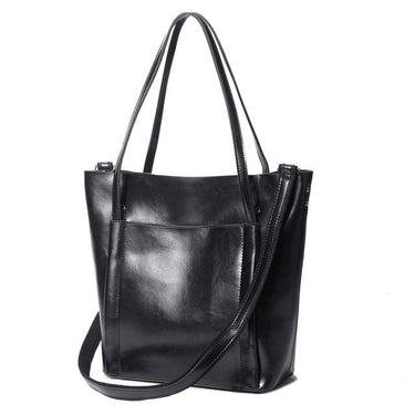 Big Genuine Leather Versatile Tote Shoulder Bag with Zipper for Women  -  GeraldBlack.com