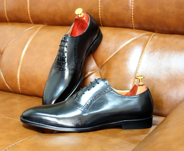 Big Size 13 Handmade Genuine Leather Formal Oxford Dress Shoes for Men - SolaceConnect.com