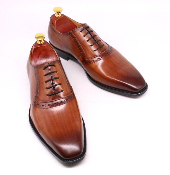 Big Size 13 Handmade Genuine Leather Formal Oxford Dress Shoes for Men  -  GeraldBlack.com