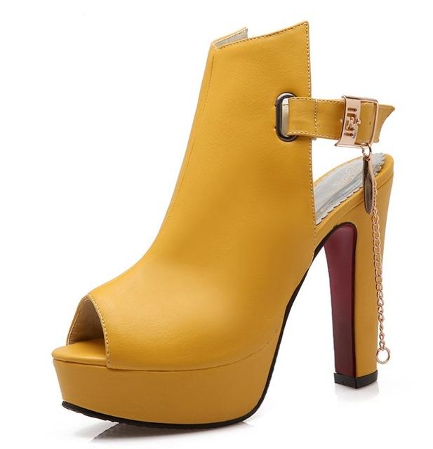 Big Size 34- 50 Cool Women's Gladiator High Heel Solid Colored Shoes - SolaceConnect.com