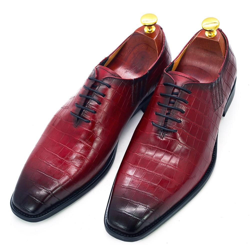 Big Size 6-13 Genuine Leather Crocodile Print Oxford Dress Shoes for Men  -  GeraldBlack.com