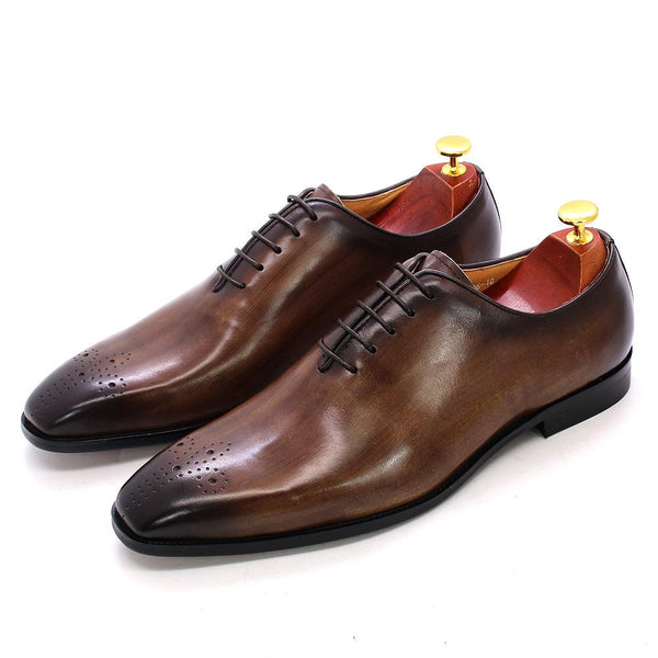 Big Size 6-13 Whole Cut Formal Genuine Leather Oxford Shoes for Men - SolaceConnect.com