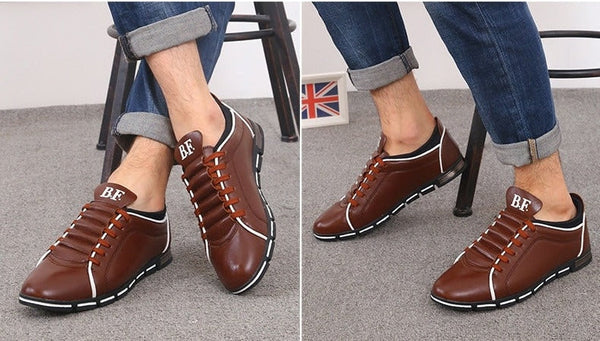 Big Size High Quality Genuine Leather Men's Breathable Casual Shoes  -  GeraldBlack.com