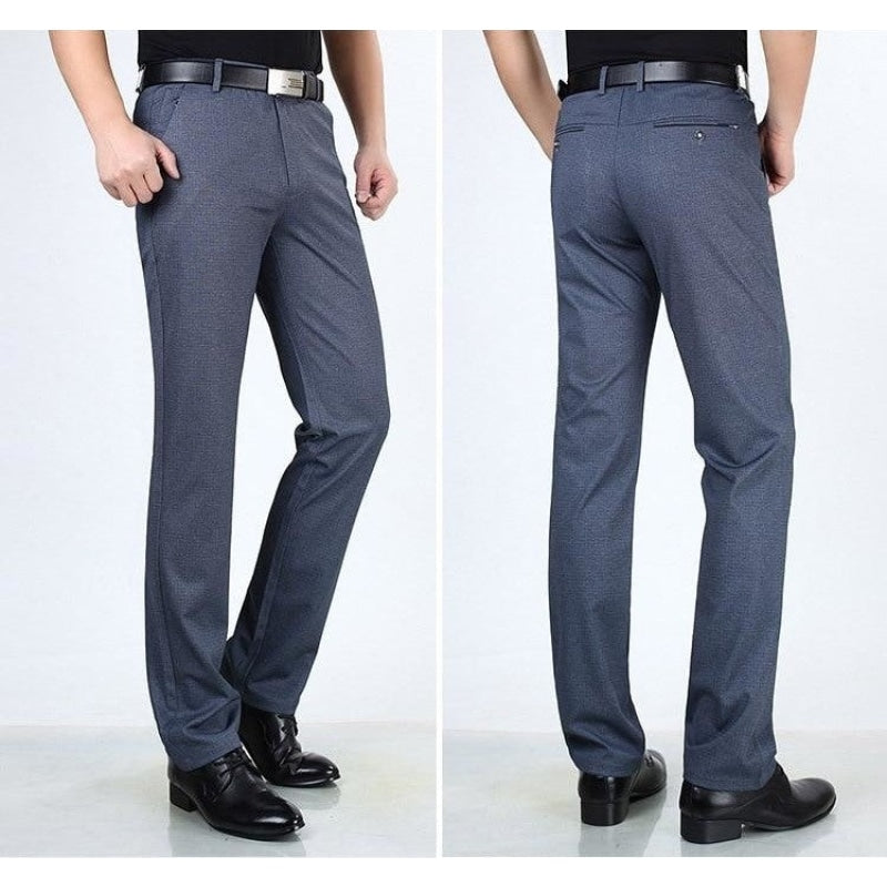 Big Size Men's Formal Business Straight Suit Pants Trousers for Summer  -  GeraldBlack.com