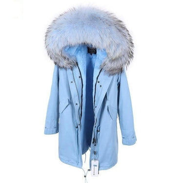 Big Winter Warm Female Fox Fur Collar Hooded Zipper Slim Coats & Jackets  -  GeraldBlack.com