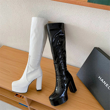 Black 1 Big Size 43 Women Colorful Platform Boots Sexy Designer High Heel Gothic Shoes  -  GeraldBlack.com