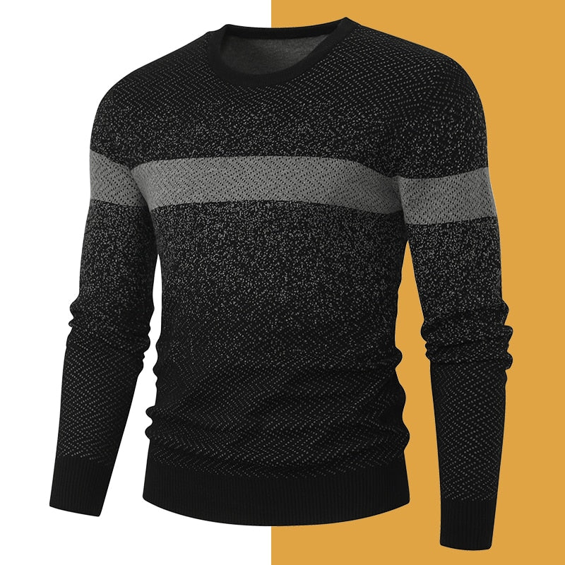Black-2101 Men's Pullover Sweater Fashion Soft Autumn Slim Sweater Jersey Knitwear Winter Jumper Tops Sweatshirt Plus Size  -  GeraldBlack.com