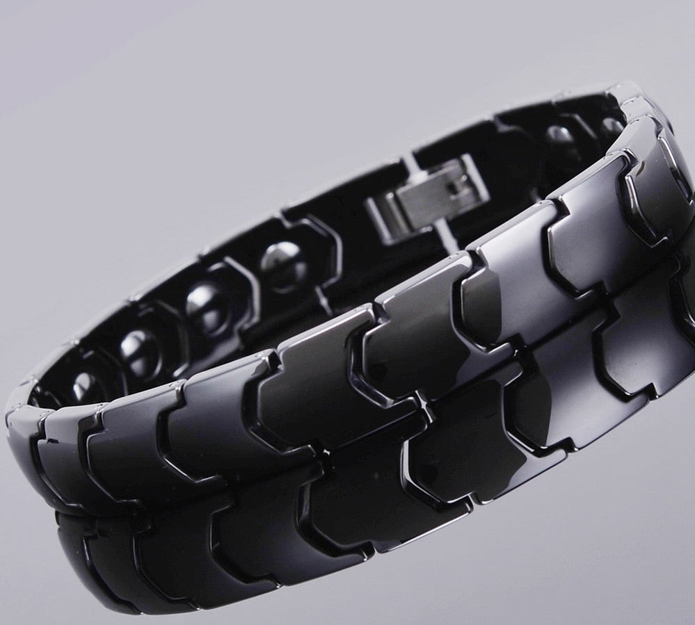 Black Ceramic White Bracelets For Women Men Health Therapeutic Magnetic Wristband Couples Jewellery Accessories  -  GeraldBlack.com