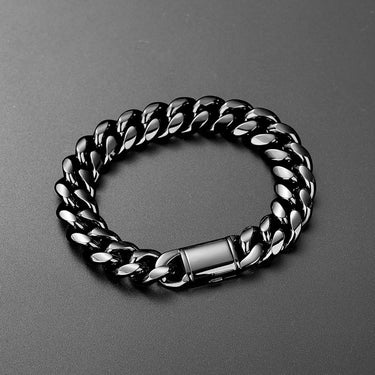 Black Color Stainless Steel Round Cuban Miami Chains Necklaces Big Heavy Bling Gold Chain for Men Rapper Jewelry  -  GeraldBlack.com