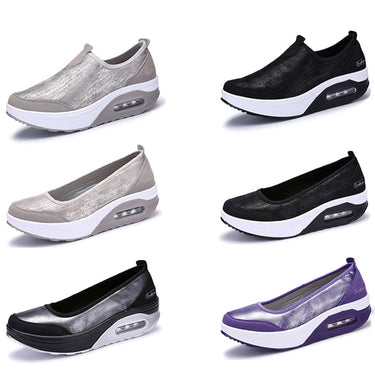 Black Color Women Shallow Trainers Comfort Moccasins Slip-on Ballet Casual Shoes  -  GeraldBlack.com