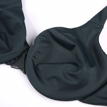 Black Full Coverage Seamless Underwire Wide Strap Lace Bra for Women  -  GeraldBlack.com