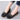 Black Genuine Leather Low Heel Slip-On Round Toe Flat Shoes for Women  -  GeraldBlack.com