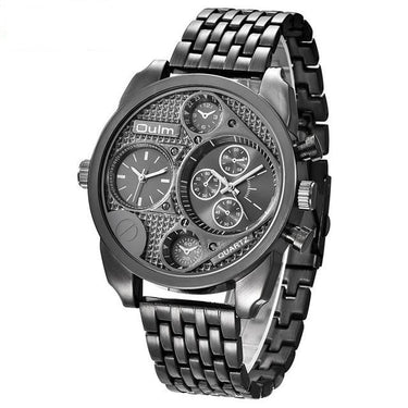 Black Gold Individuality Big Luxury Quartz Full Steel Watch for Men - SolaceConnect.com