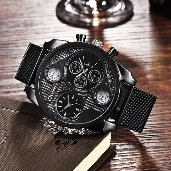 Black Gold Individuality Big Luxury Quartz Full Steel Watch for Men  -  GeraldBlack.com