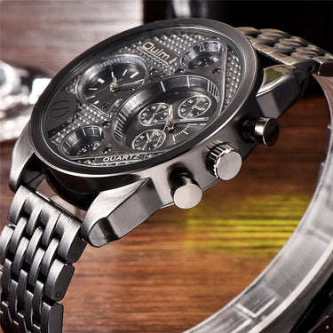 Black Gold Individuality Big Luxury Quartz Full Steel Watch for Men  -  GeraldBlack.com