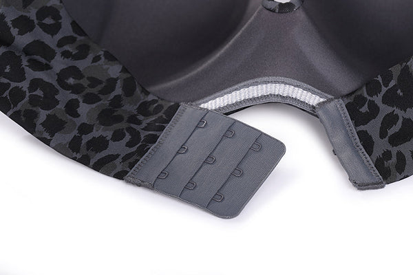 Black Gray Leopard Underwire Plus Size Full Coverage Strapless Bra for Women  -  GeraldBlack.com