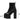 Black Leather Ankle Women's Boots High Heels Spring with Round Toe - SolaceConnect.com