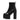 Black Leather Ankle Women's Boots High Heels Spring with Round Toe - SolaceConnect.com