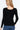 Black Long Sleeve V-neck Front Knotted Pattern Sweater for Women - SolaceConnect.com