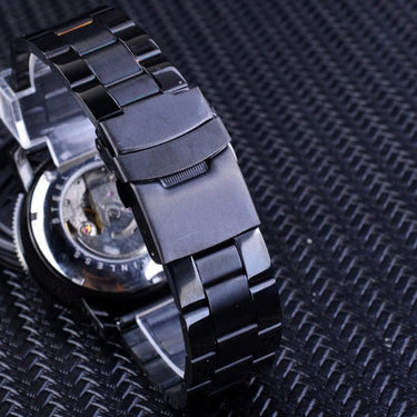 Black Miltary Luminous Hands Stainless Steel Men's Automatic Watches - SolaceConnect.com