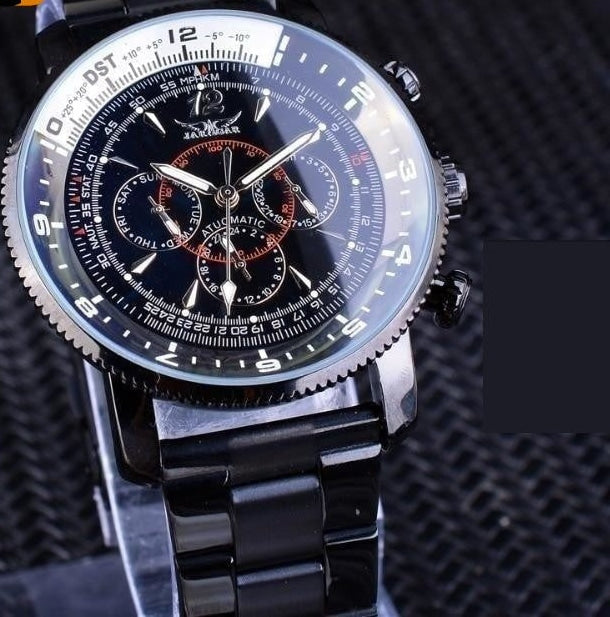 Black Miltary Luminous Hands Stainless Steel Men's Automatic Watches  -  GeraldBlack.com
