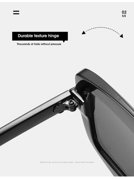 Black Oversized Irregular Frame with Metal T UV400 Sunglasses for Women - SolaceConnect.com